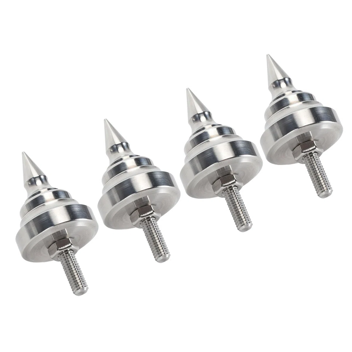 HiFi-Lautsprecher-Spikes, verstellbare Isolationsspitzen aus Edelstahl für Verstärker, CD- und DVD-Player, stoßfeste Lautsprecherständer mit fein abgestimmter Höhenbalance, 4 Stück (Msh)