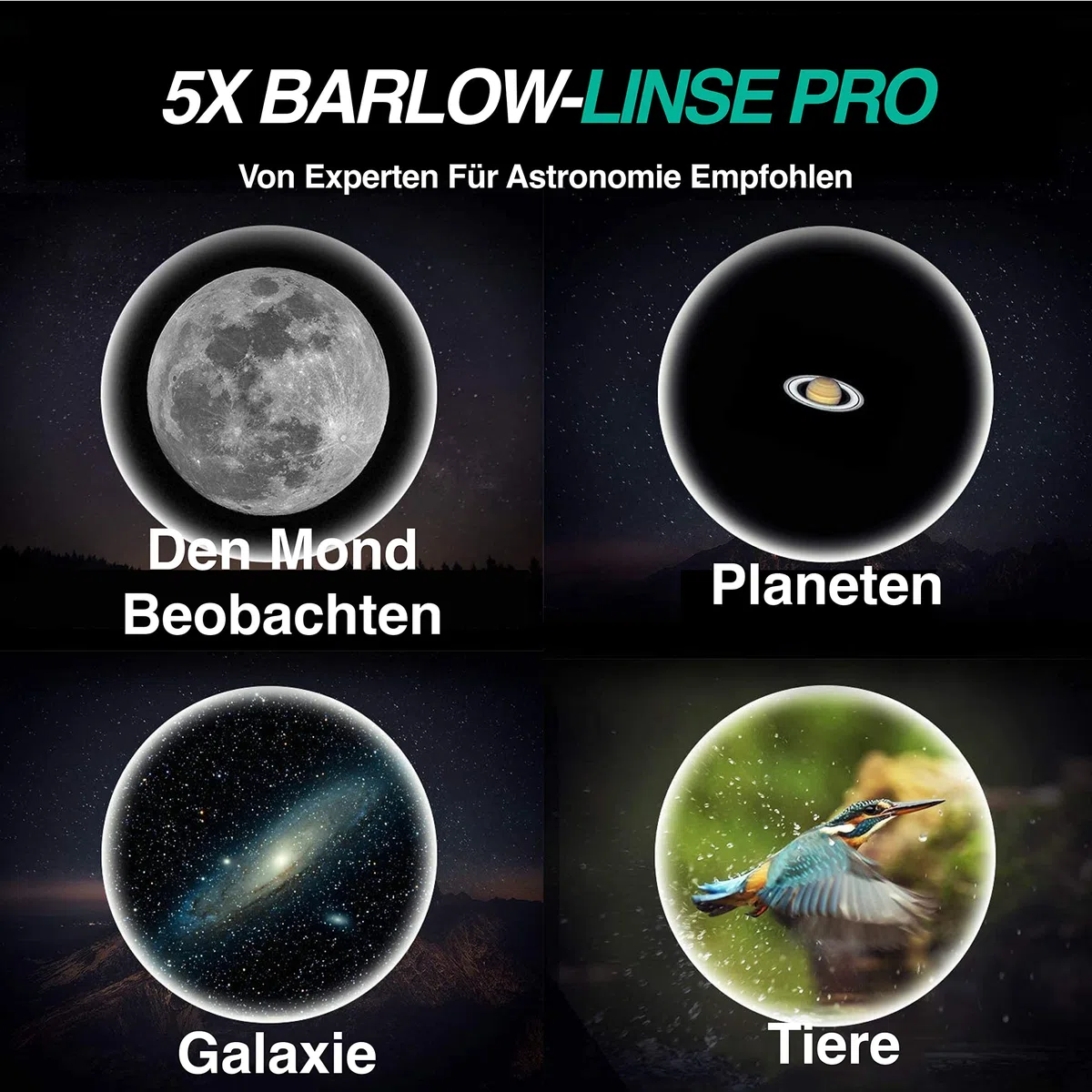 Barlow 5X Pro Slokey SkyWays Achromatisches Objektiv, hochwertige optische Qualität, behandelt mit FMC und Antireflexbeschichtung für EIN klares und helles Bild - Superleicht, kompakt und robust