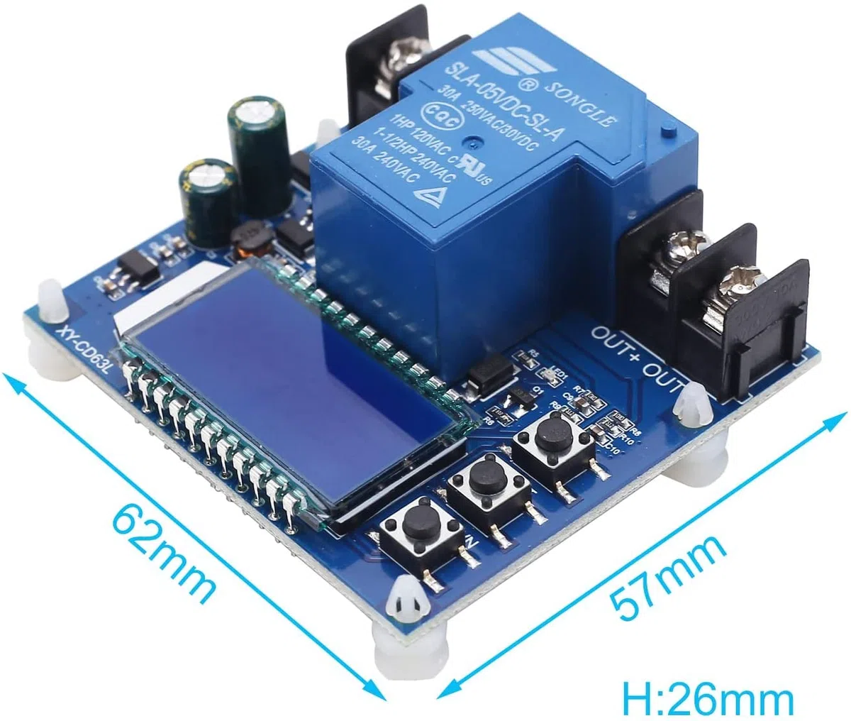 DONGKER Niederspannungs Abschaltung Schützt DC 6V-60V Digitaler Batteriewächter Schutzmodul 30A mit LCD-Display für Lithium Batterie und Blei-Säure-Batterie Programmable