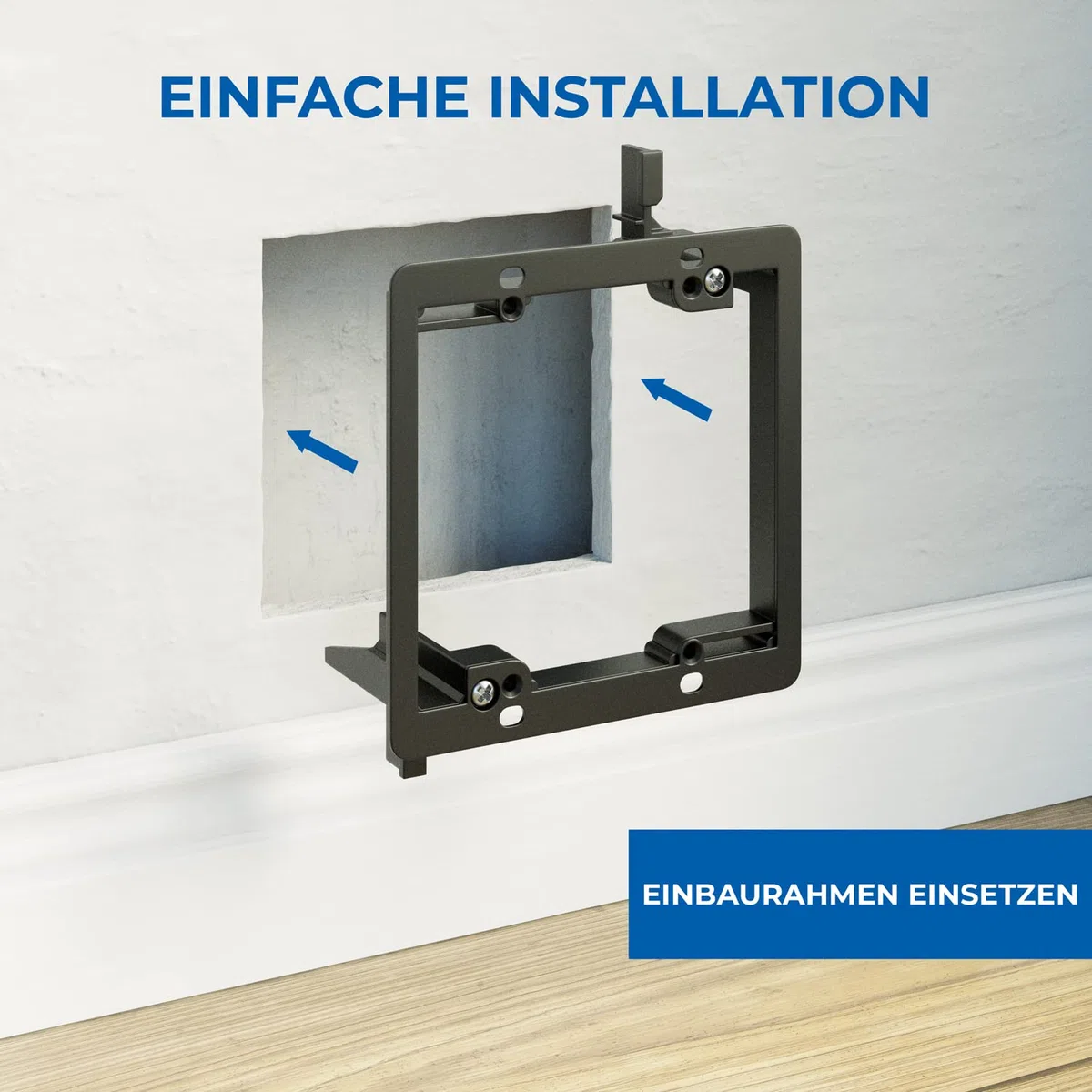 deleyCON Einbaurahmen für Multimedia Wanddosen Wandplatte Einfache und Schnelle Installation Robuste und Haltbare Ausführung