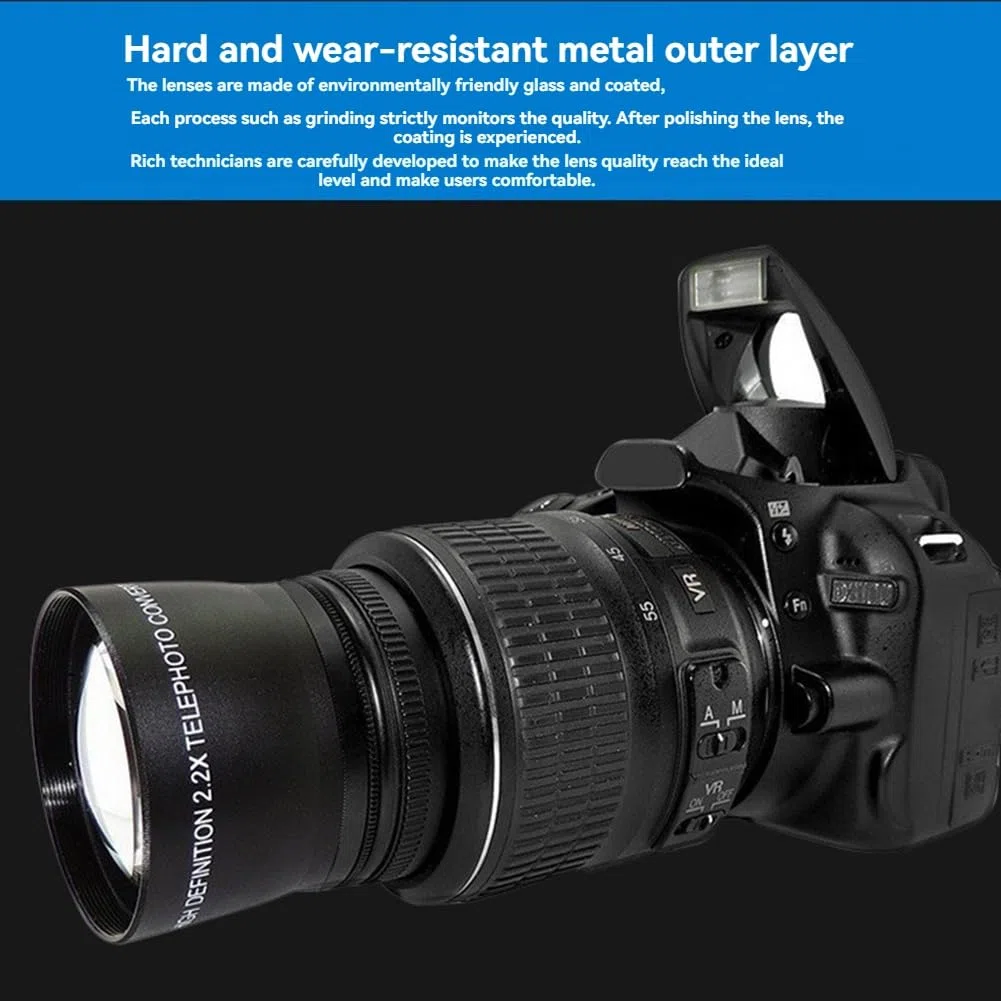 55mm 2.0X Teleobjektiv Telekonverter Objektiv Digitale Spiegelreflexkamera Teile Hochwertiges Fotografie-Zubehör