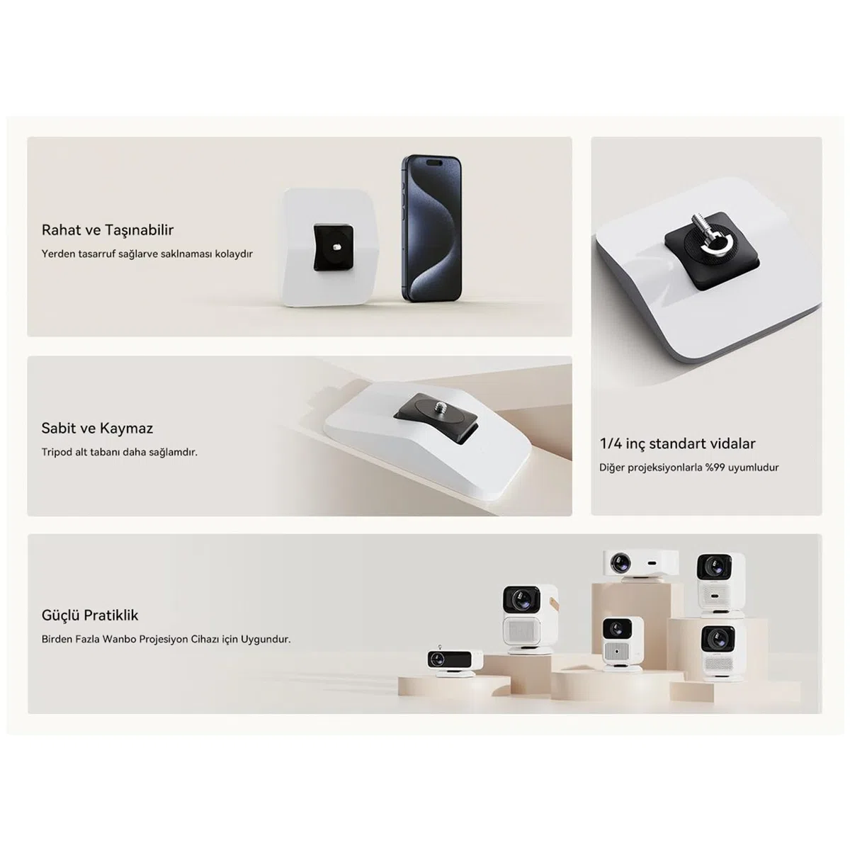 WANBO Desktop-Ständer für Heimprojektor X5 Pro, Weiß