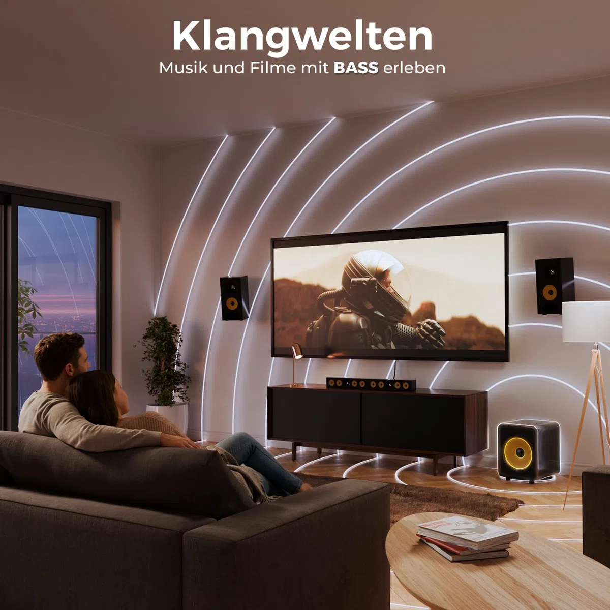deleyCON 7,5m Subwoofer Kabel - Winkelstecker - Cinch RCA Koaxialkabel - für Subwoofer, AV-Receiver, HiFi-Verstärker, HiFi-Anlagen, Soundbars, Aktive Lautsprecher - Nylon Schwarz