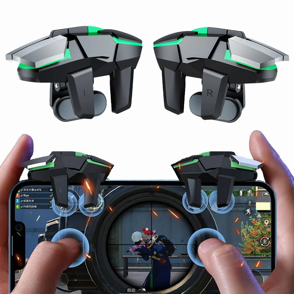 Mobile Triggers Handy Mobile Game Controller 4 Auslöser L1R1 L2R2 Kompatibel mit PUBG COD Android iOS