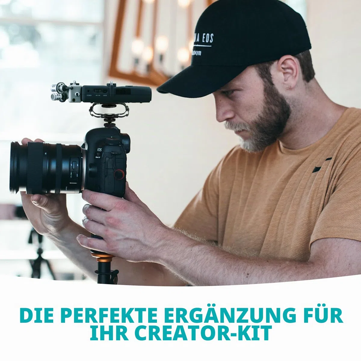Movo SMM5-B Universal-Mikrofon und tragbare Recorder-Stoßdämpferhalterung – passend für Zoom H1n, H2n, H4n, H5, H6, Tascam DR-40x, DR-05x, DR-07x und andere mit einer 1/4-Zoll-Befestigungsschraube