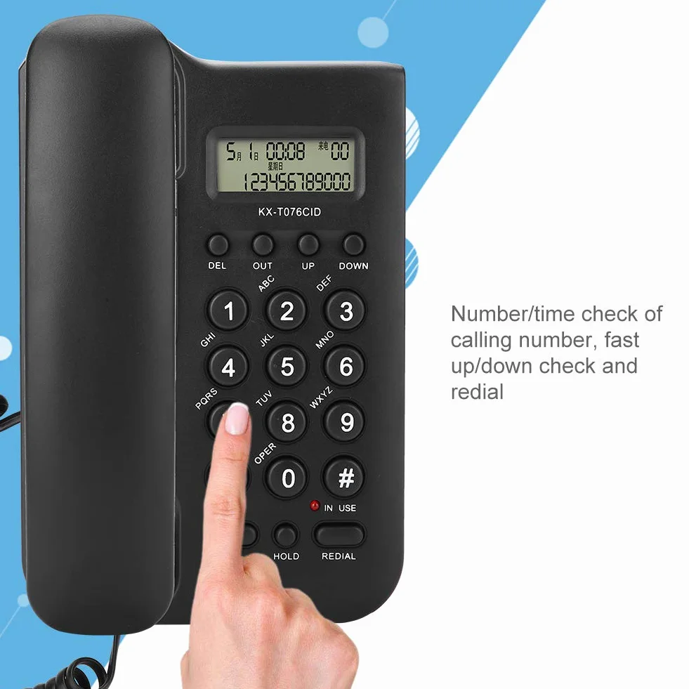 CCYLEZ Festnetztelefon, Schnurgebundenes Basistelefon, Kabelgebundenes Tischtelefon, Telefon mit Großen Tasten, mit Wahlwiederholungsfunktion und Display, für Büro, Zuhause und Hotel