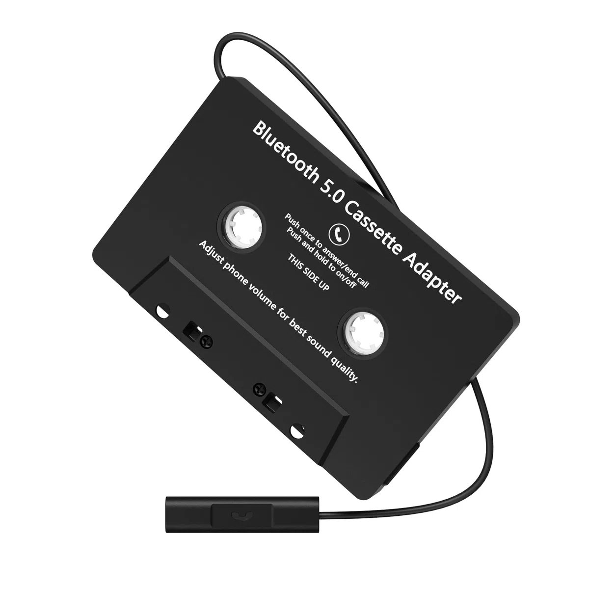 Mersoco 5.0 Kassetten Adapter für Autoradio，Konvertieren von Auto-Anrufannahme-Telefon-Kassetten-Adapter, USB-Aufladung(Schwarz)