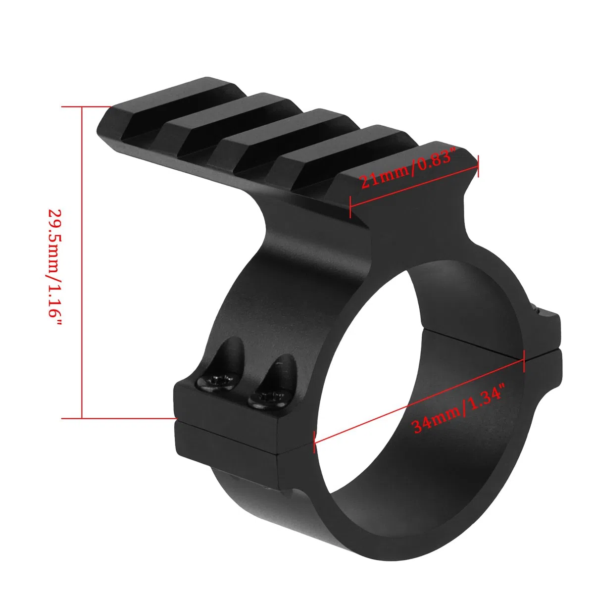 Zielfernrohr-Montageringe Taktischer 34-mm-Picatinny-Schienen-Zielfernrohr-Adapterring Aluminium für alle Standardzubehörteile von Weaver/Picatinny 1913