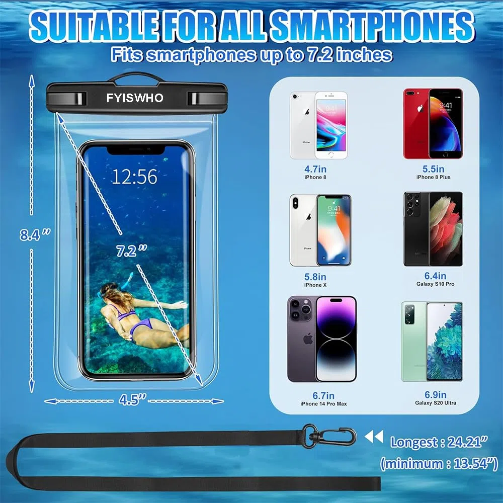 Wasserdichte Handyhülle Transparent,Unterwasser Handytasche für vivo y52 y36 y35 y33s y22s y21 y20s y16 y01 x51 x60 pro 5g,Wasserfeste Hülle für vivo v29 x80 x90 lite v23 v21 y76 y72 y70 y55