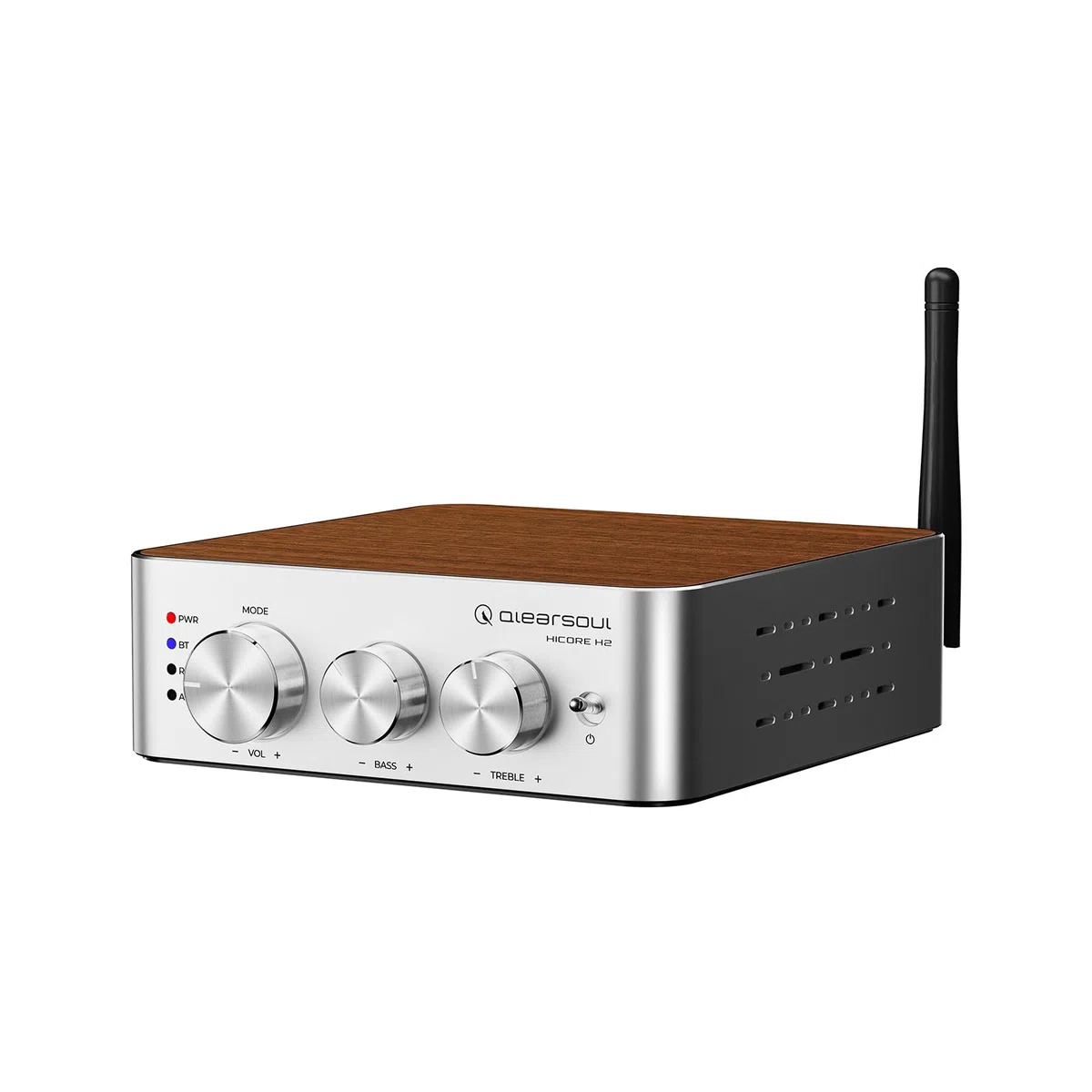 Qlearsoul HiCore H2 Bluetooth 5.4 HiFi-Stereo-Verstärker — TI TPA3255 Klasse D, 100 W x2 (@ 4Ω) Nennausgang, Anti-Hijack BT-Modus, RCA/AUX/BT 3-Eingangs-Hub für passive Lautsprecher, inklusive 30V
