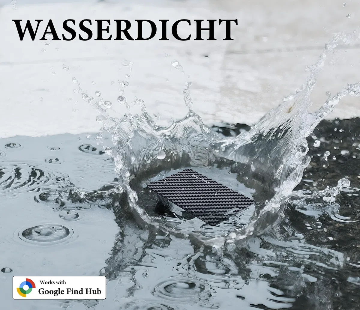 Wallet Tracker Karte für Android(Nur Android), Ultra-Dünner Geldbörsen Tracker Karte, Wiederaufladbare Geldbeutel Finder für Gepäckanhänger, Pässe, IP68 Wasserdicht