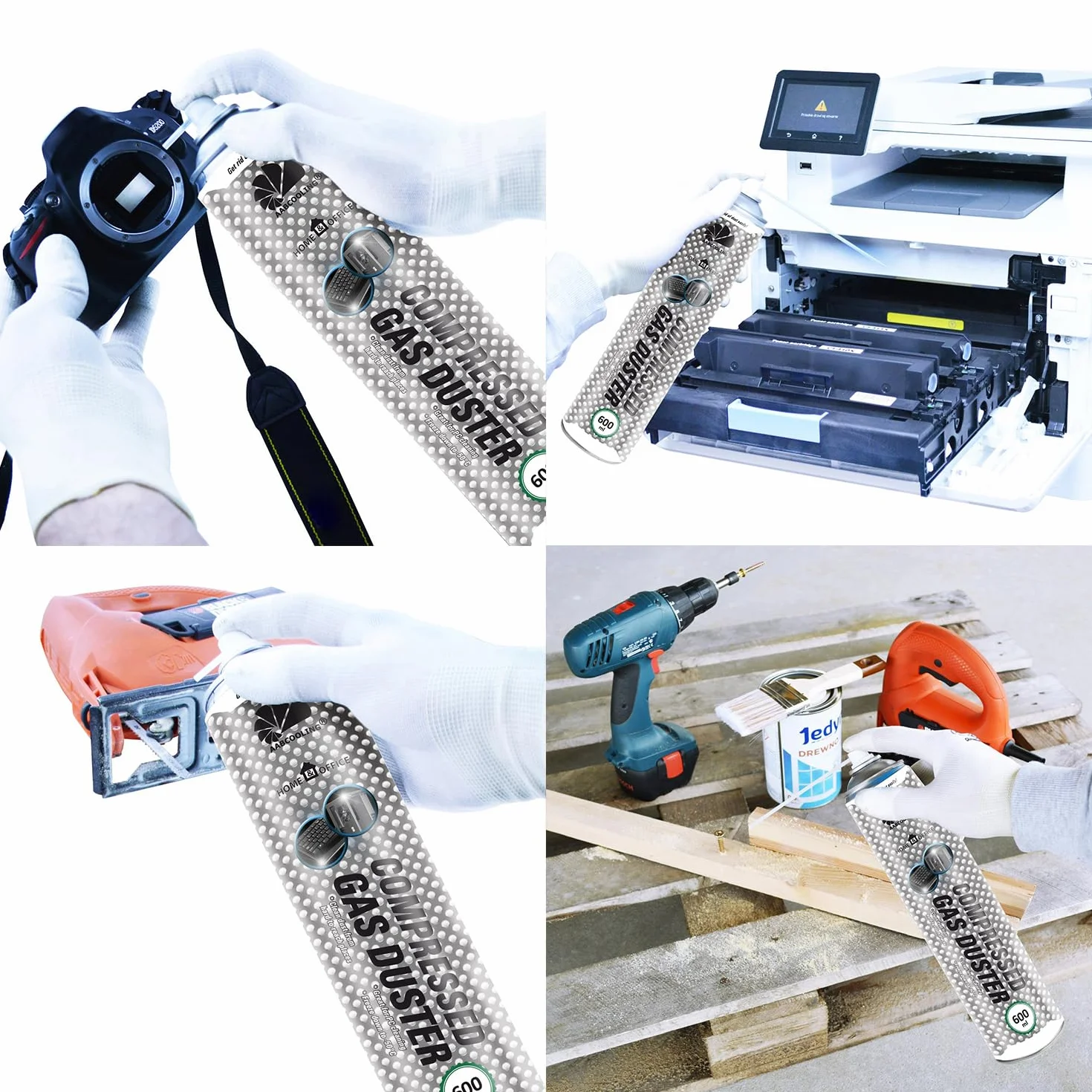 AABCOOLING 4 x 600ml Home&Office Druckluftspray Gas Duster K3, PC Reinigung, Pressluft Dose, Staubgebläse, Luft-Druck, Reinigungsgerät, Spielekonsolen, Keyboard, Druckluft Spraydose, Air Duster