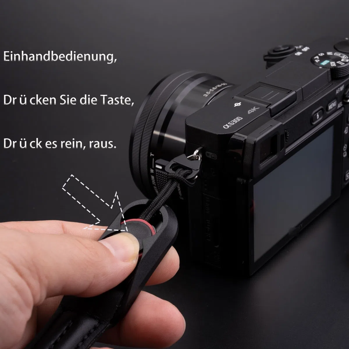 VKO Kameragurt Kamera Schultergurt mit Schnellverschluss-System Tragegurt für SLR DSLR digitale oder spiegellose Kamera (Schwarz