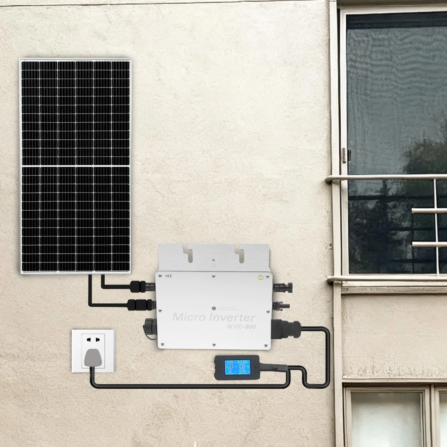 Solarstrom-Wechselrichter 800W –32x 9X 22cm Wechselrichter Balkonkraftwerk