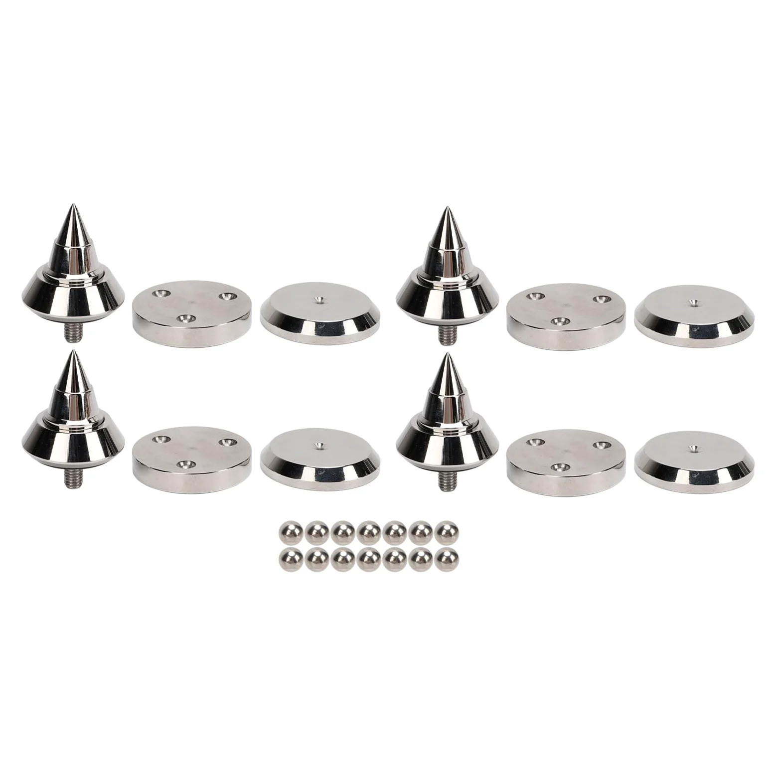 4 Set Lautsprecher-Stoßdämpfungsfüße, M8-Lautsprecher-Spike-Pad, Höhenverstellbare Aluminiumlegierung mit Dicker und Dichter Textur, Stoßdämpfungsfüße für CD, DVD-Player und Verstärker