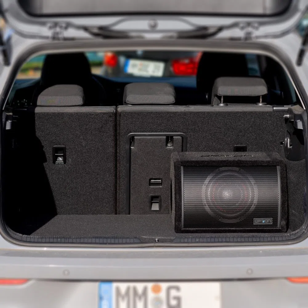 Option PULSE-8BRA Aktiv-Subwoofer im kompakten Bassreflex-Gehäuse mit 350 Watt RMS - Kleiner 20cm Subwoofer mit kraftvollem Bass - inkl. Pegelfernbedienung