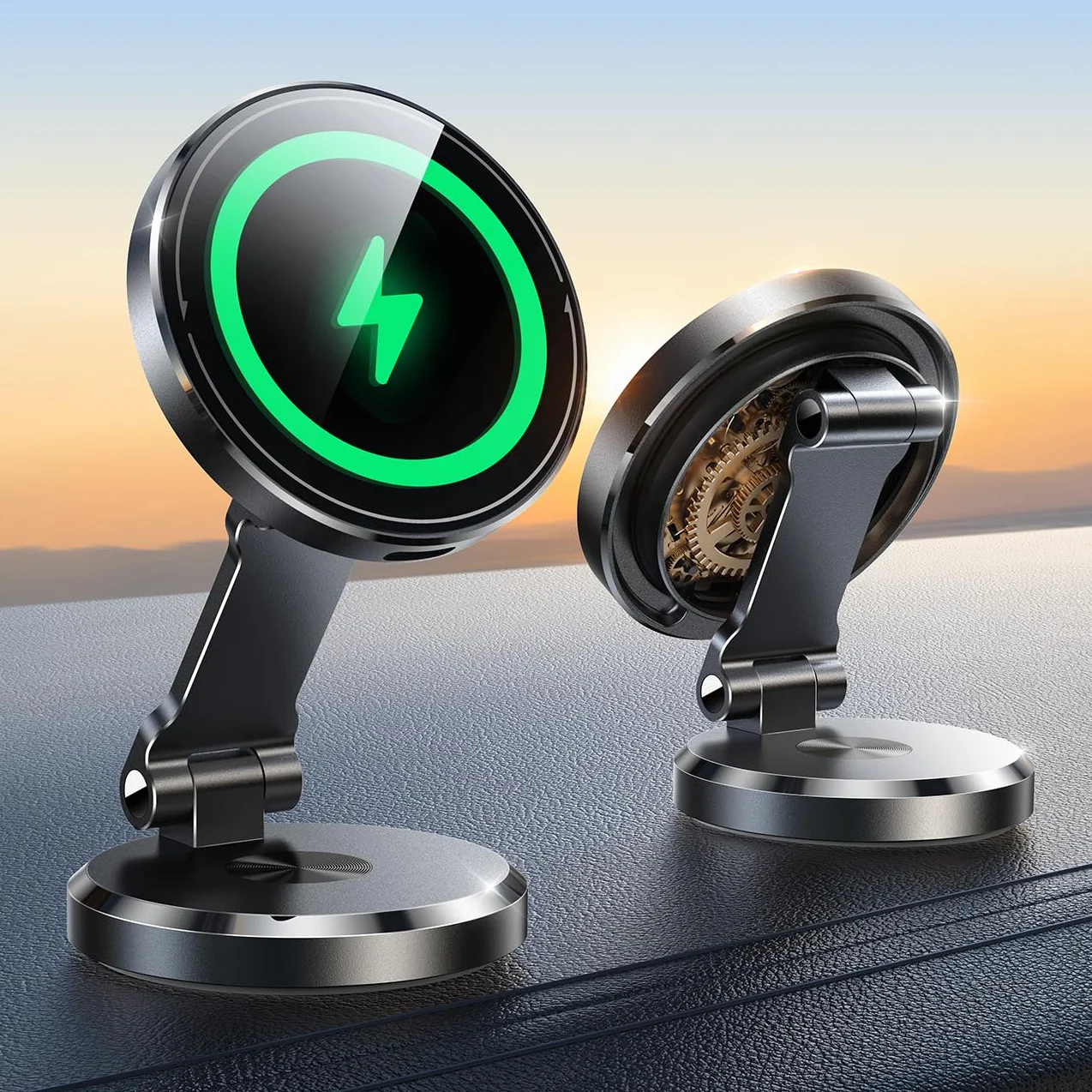 JOYROOM 15W für Magsafe Autohalterung mit Ladefunktion [Doppelseitiges Dreh-Rotation] Auto Handyhalterung Magsafe für das Armaturenbrett, Handyhalterung Auto für iPhone 17 16 15 14 13 12
