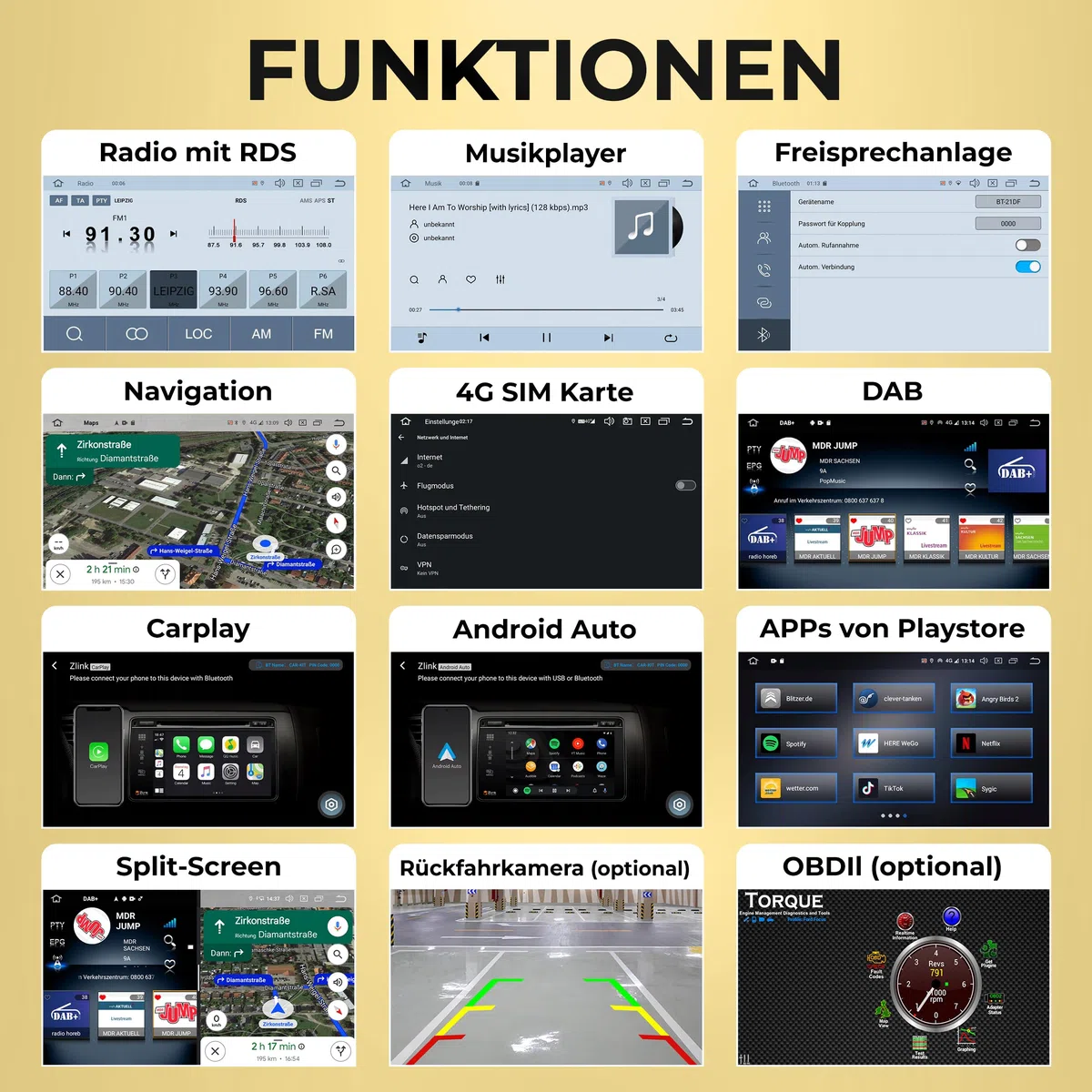 M.I.C. U10-S Android 14 Autoradio - Universal für VW/Toyota/Kia/Nissan
