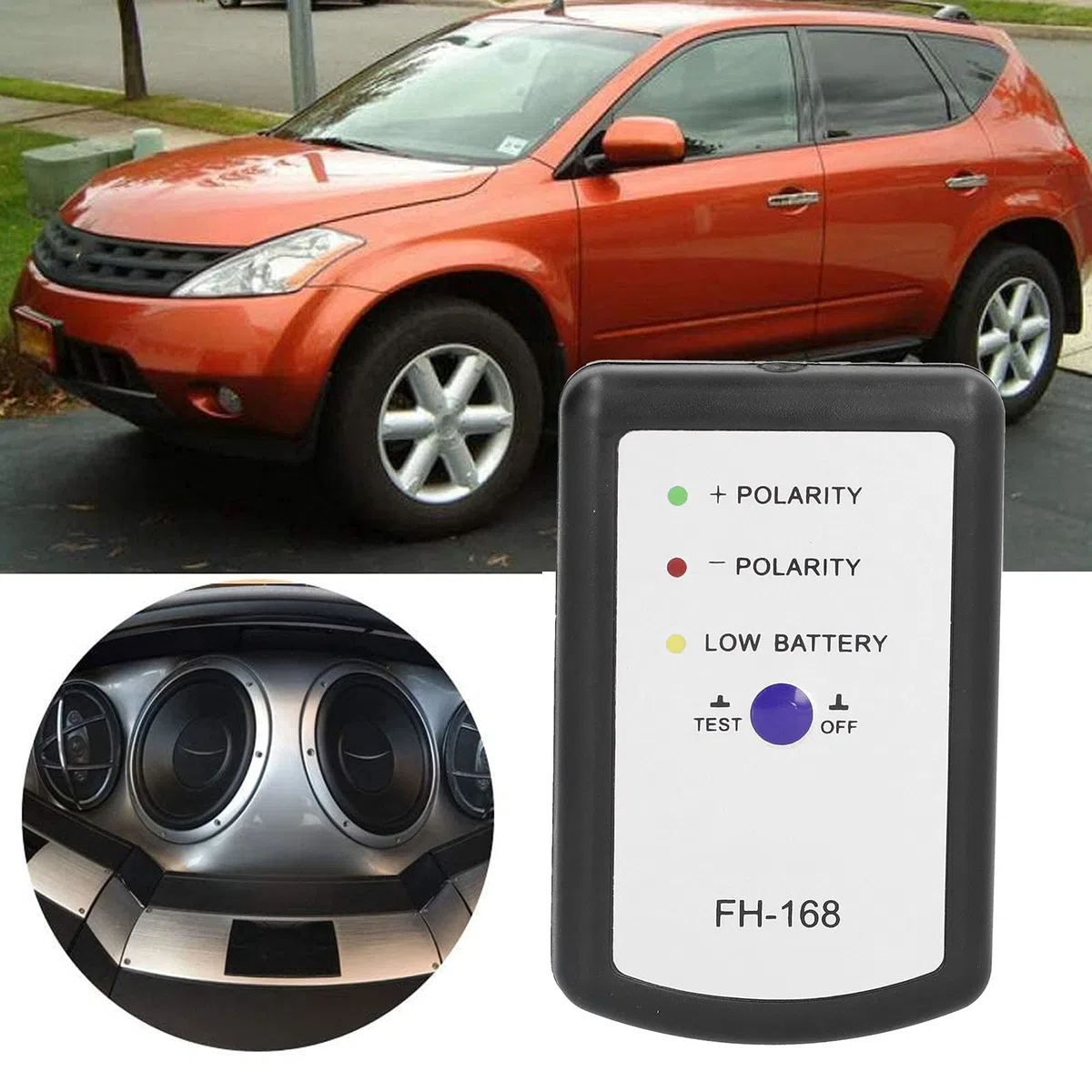 Phasendetektor, Tester, Audio-Lautsprecher, Horn, Positive Negative Polarität, PH-Phasenmesser für Auto