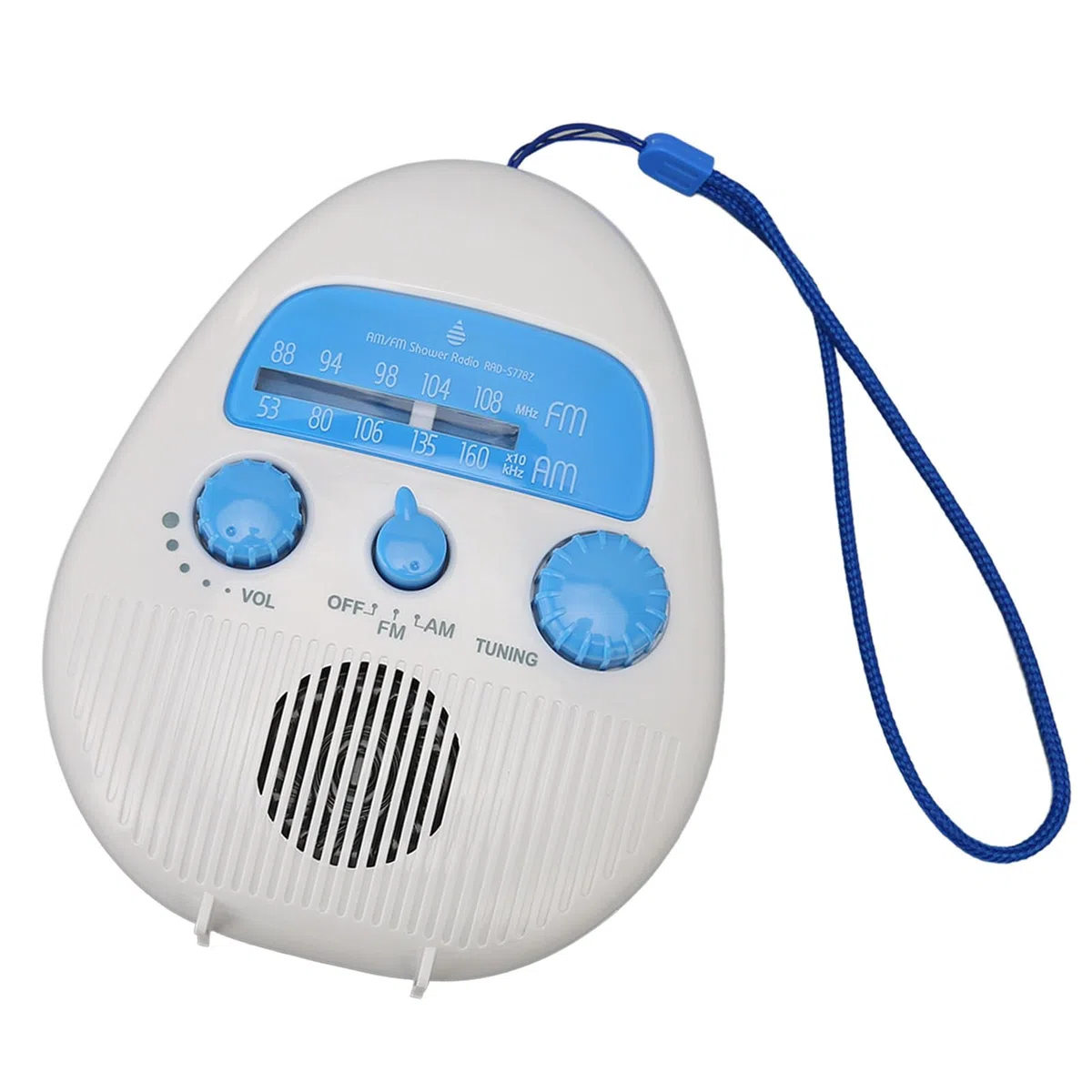 Tragbares AM-FM-Taschenradio, Wasserdichtes Duschradio, AM-FM-Radio, Badezimmerradio, Eingebauter Lautsprecher, Batteriebetriebenes Duschradio