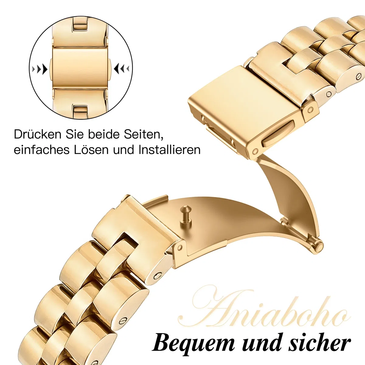 Kompatibel mit Apple Watch Armband 40mm mit Schutzhülle, Edelstahl Metall iWatch Armband Damen mit Hülle für Apple Watch SE 3 2 1 Series 6 5 4 40mm, Schmuck für Fraue(Gold)