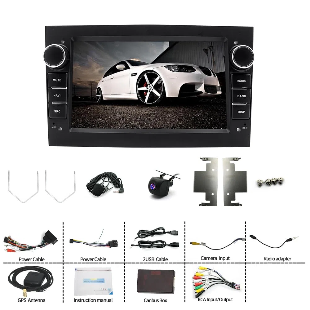 2+64G Android 14 Autoradio für Opel Vauxhall Combo 2004-2011 mit Wireless Carplay Android, 7 Zoll Touchscreen Car Display 2 Din Radio Stereo Bluetooth Rückfahrkamera Head Unit Mirror Link FM/RDS