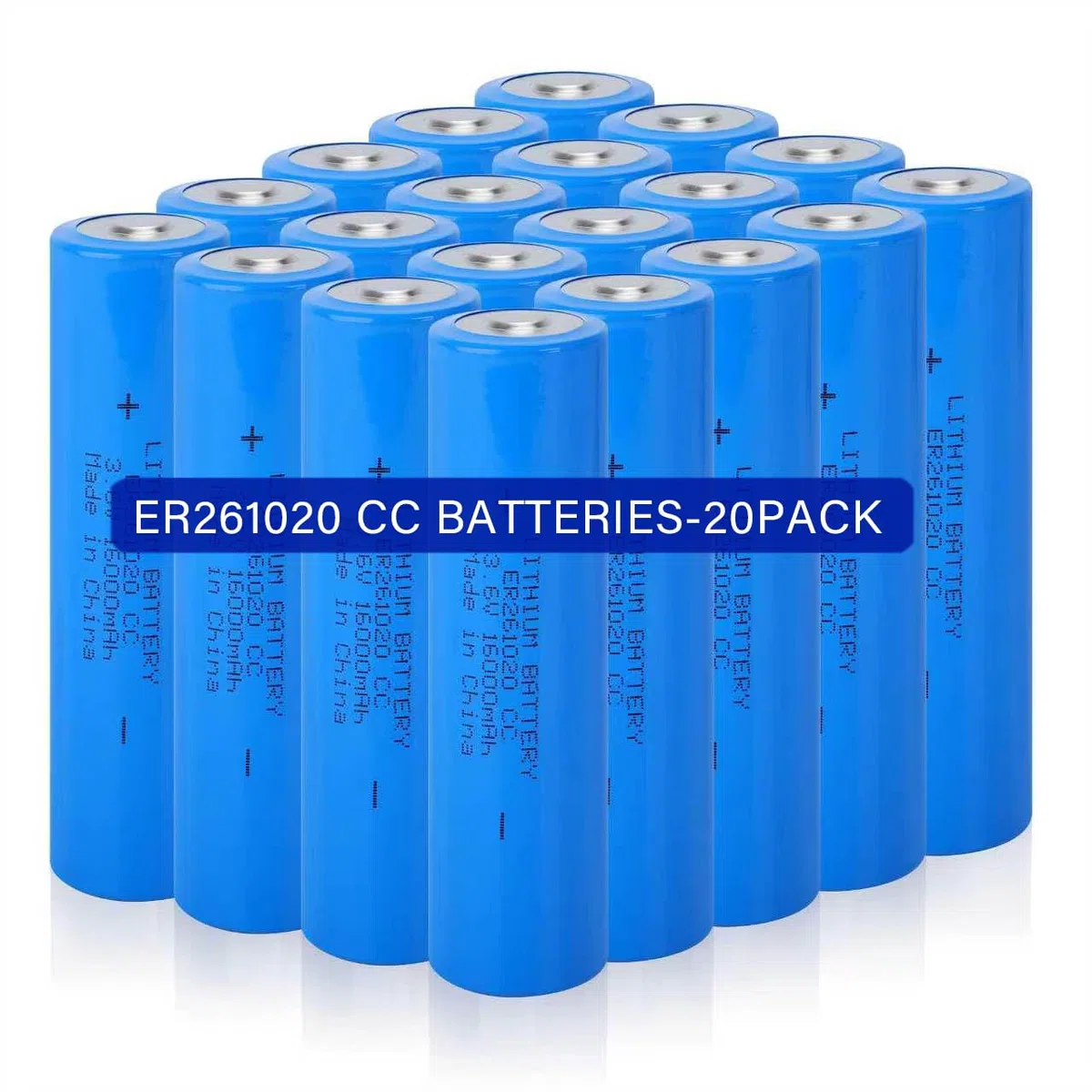 ER261020 3,6 V 16000 mAh Primär-Lithiumbatterie, 20 Stück, doppelte C-Größe, Lithium-Thionylchlorid-Batterie, nicht wiederaufladbar für Smart-Messgeräte, GPS-Tracker, Industriesensoren