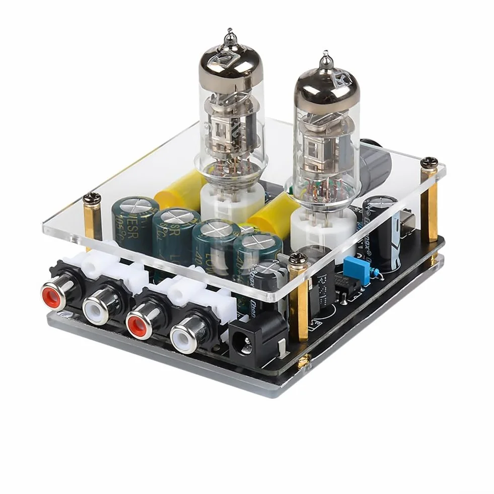 HiFi-Röhrenvorverstärker mit 6A2-Ventil, Klasse A, Audio-Vorverstärker für Heimkino, unterstützt 6J1, 6J3, 6K4, DC12-16 V Eingang, 87 x 75 mm kompaktes Gehäuse