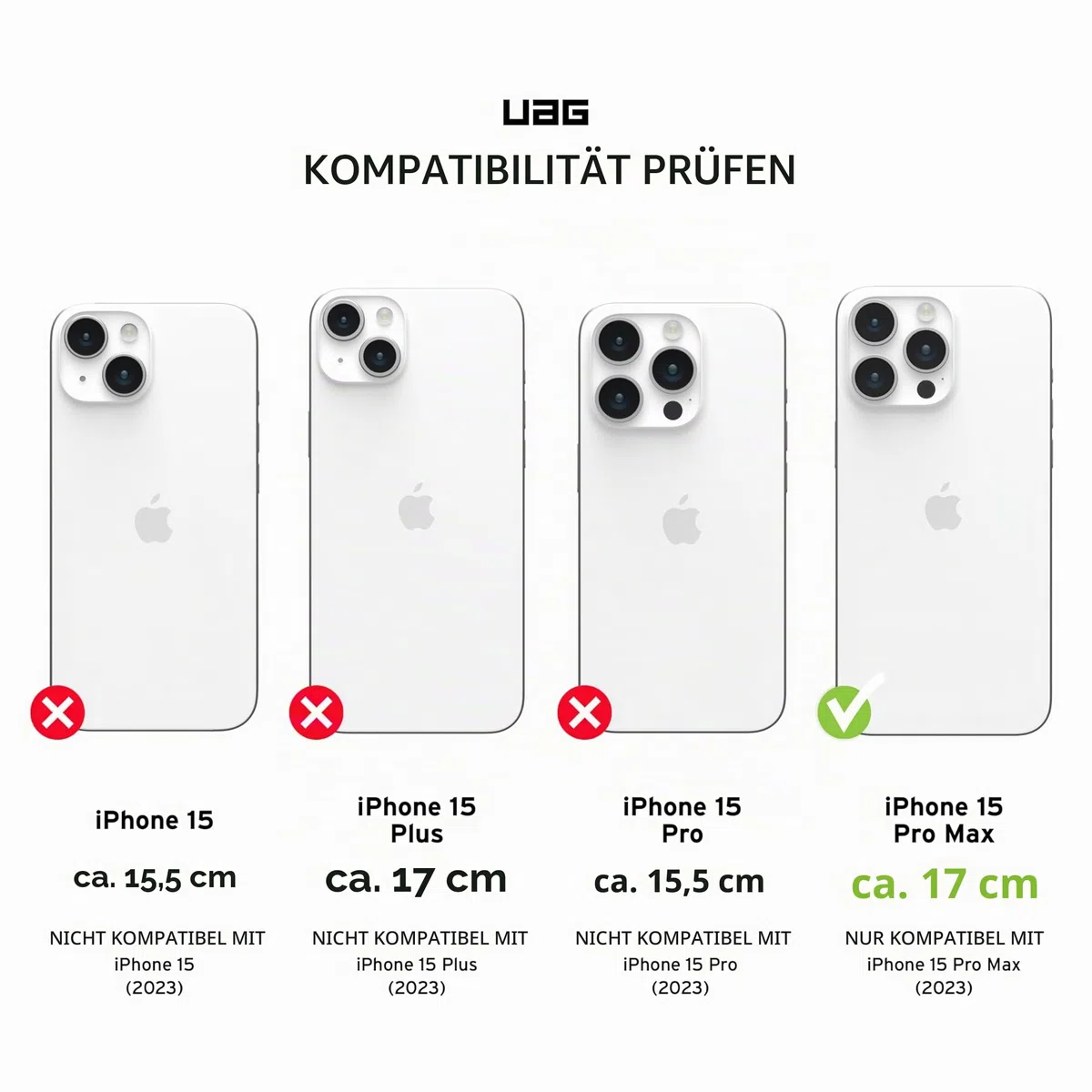 URBAN ARMOR GEAR Civilian Case kompatibel mit Apple iPhone 15 Pro Max Hülle [Wireless Charging/Magnetische Aufladung kompatibel, Sturzfeste Handyhülle, Erhöhter Rand] Mallard (blau)