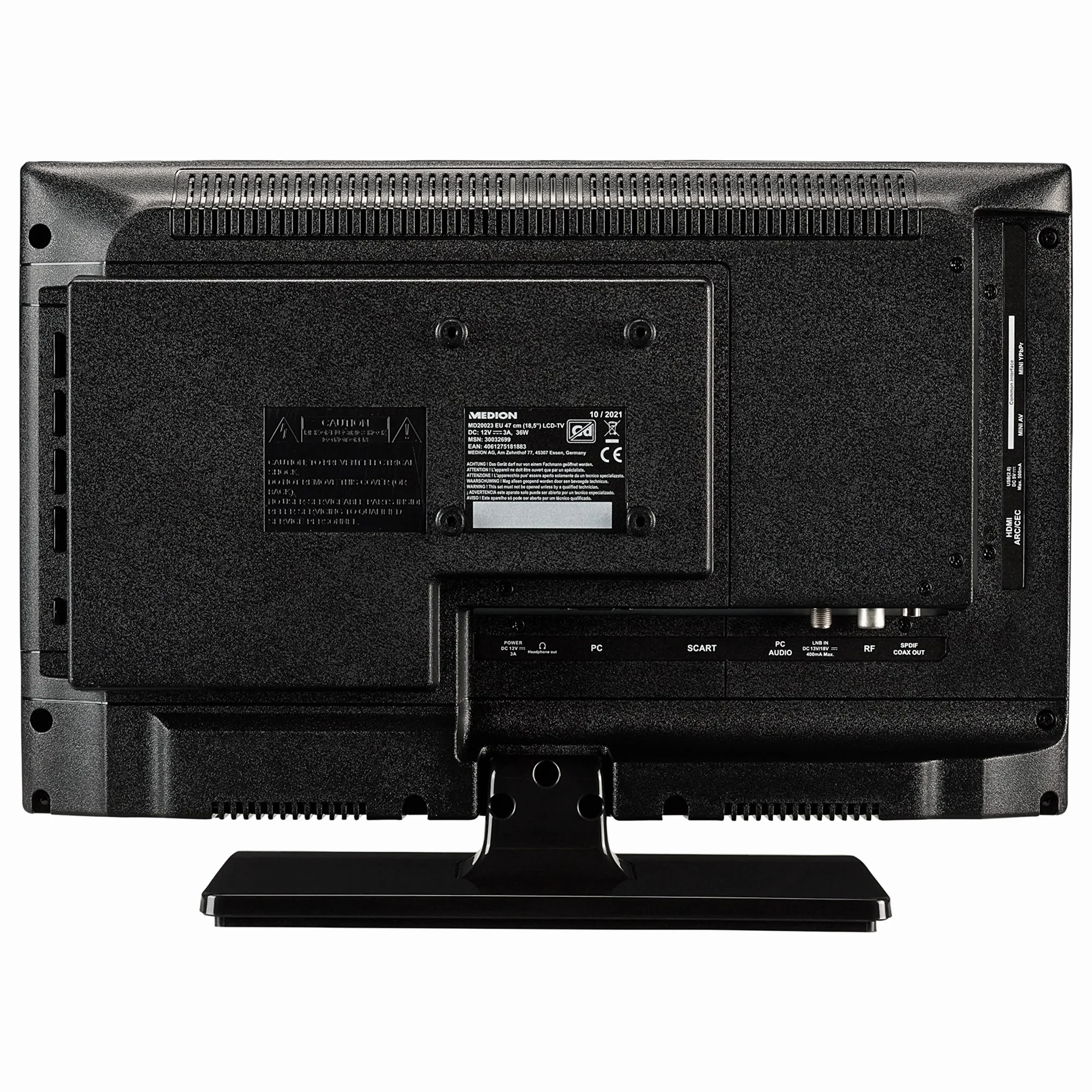 MEDION E11913 (MD 20013) 47 cm (19 Zoll) Fernseher (integrierter DVD-Player, HD Triple Tuner, CI+, 12V KFZ Car-Adapter, Mediaplayer)