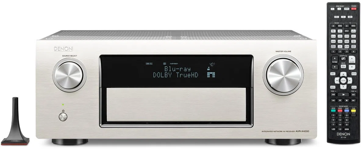Denon AVR-X4000 SP 7.2 Surround Netzwerk AV-Receiver (Internetradio, 4k-Video, AirPlay, 3X HDMI, DLNA, HD-Audio, 200 Watt) Silber