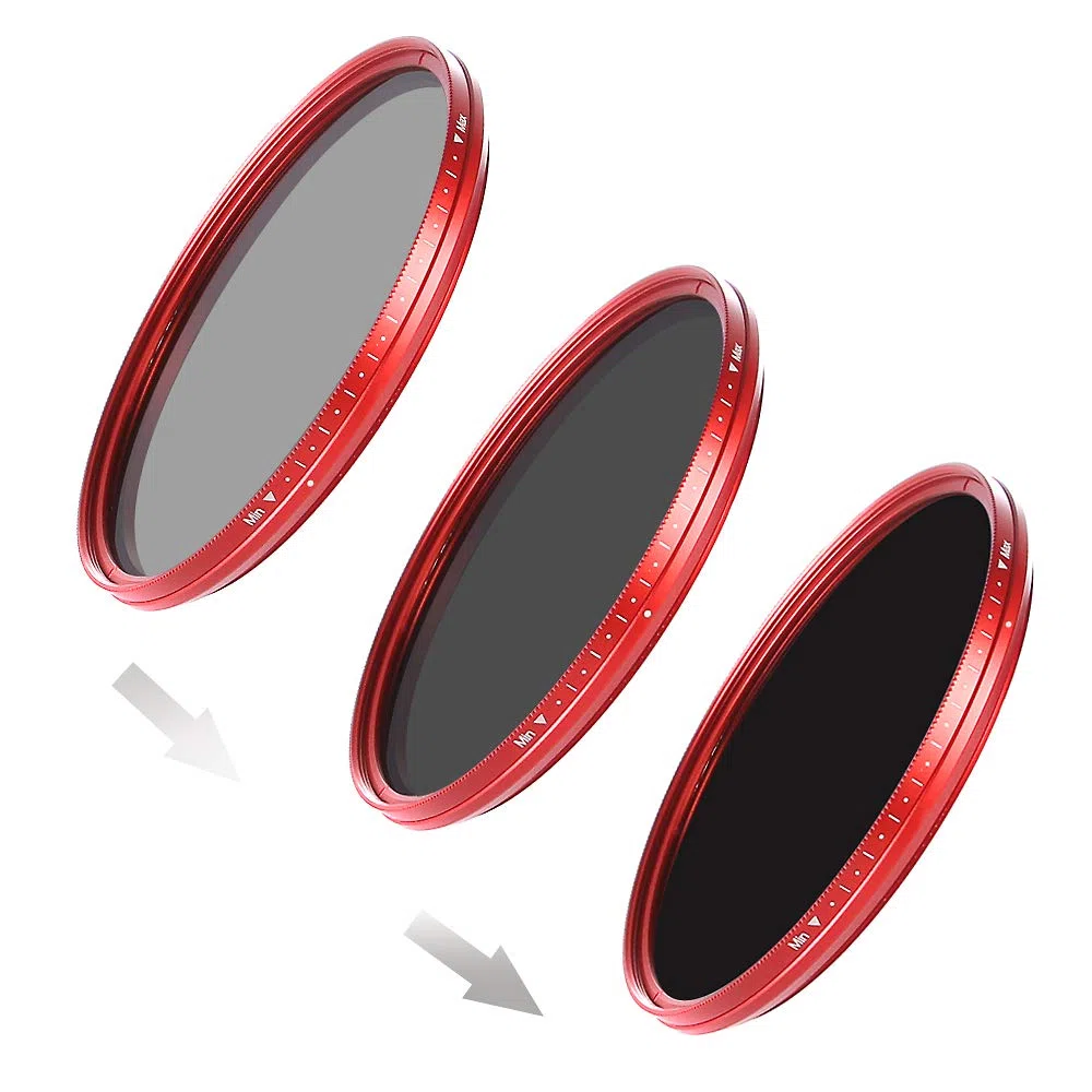 FOTGA 67mm Ultra Slim Fader ND-Objektiv-Filter Einstellbare Neutraldichtefilter Variable ND2 zu ND400 Neutral Density Filter Graufilter - Rot