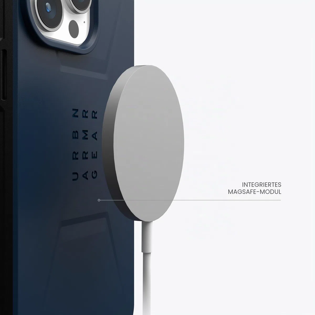 URBAN ARMOR GEAR Civilian Case kompatibel mit Apple iPhone 15 Pro Max Hülle [Wireless Charging/Magnetische Aufladung kompatibel, Sturzfeste Handyhülle, Erhöhter Rand] Mallard (blau)