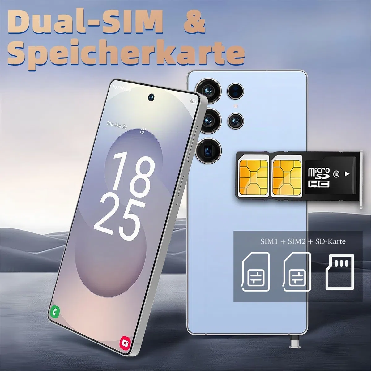 5G Smartphone 8+256GB, 6.9" HD, 6000mAh, 21+8MP, Dual SIM