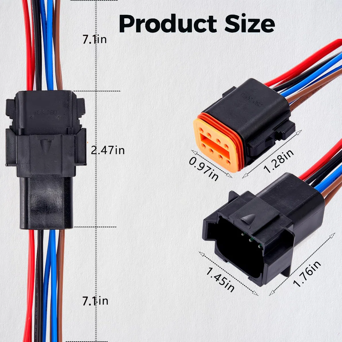 Kabelverbinder, 8-polig, wasserdicht, 16 AWG, 20 cm, für Auto, LKW, Boot und andere Kabelverbindungen