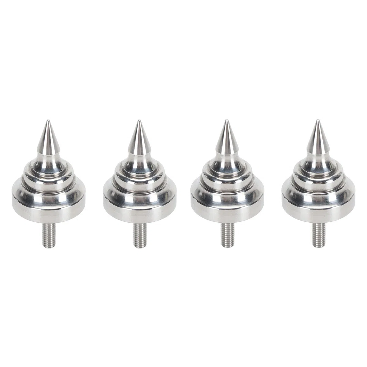 HiFi-Lautsprecher-Spikes, verstellbare Isolationsspitzen aus Edelstahl für Verstärker, CD- und DVD-Player, stoßfeste Lautsprecherständer mit fein abgestimmter Höhenbalance, 4 Stück (Msh)