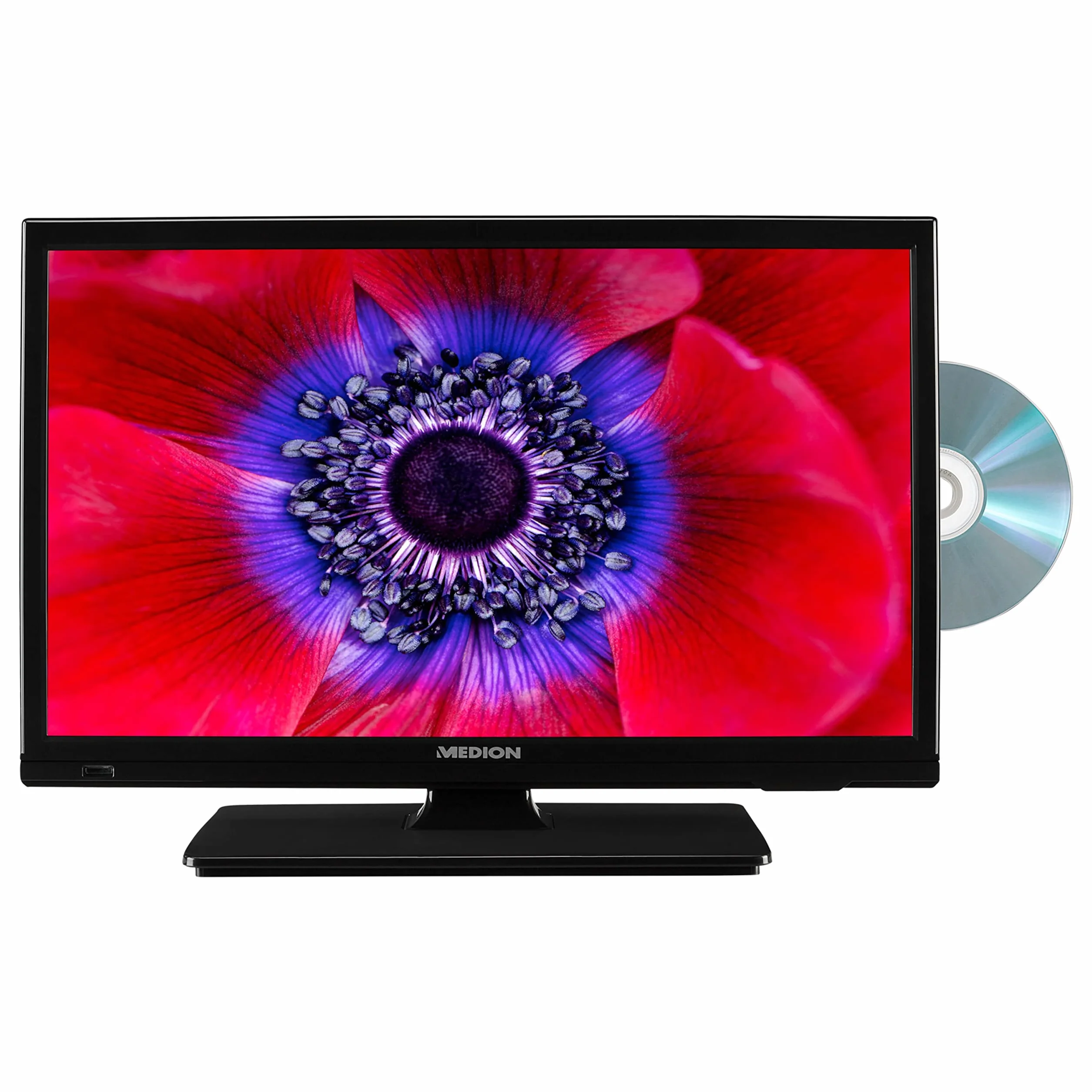 MEDION E11913 (MD 20013) 47 cm (19 Zoll) Fernseher (integrierter DVD-Player, HD Triple Tuner, CI+, 12V KFZ Car-Adapter, Mediaplayer)