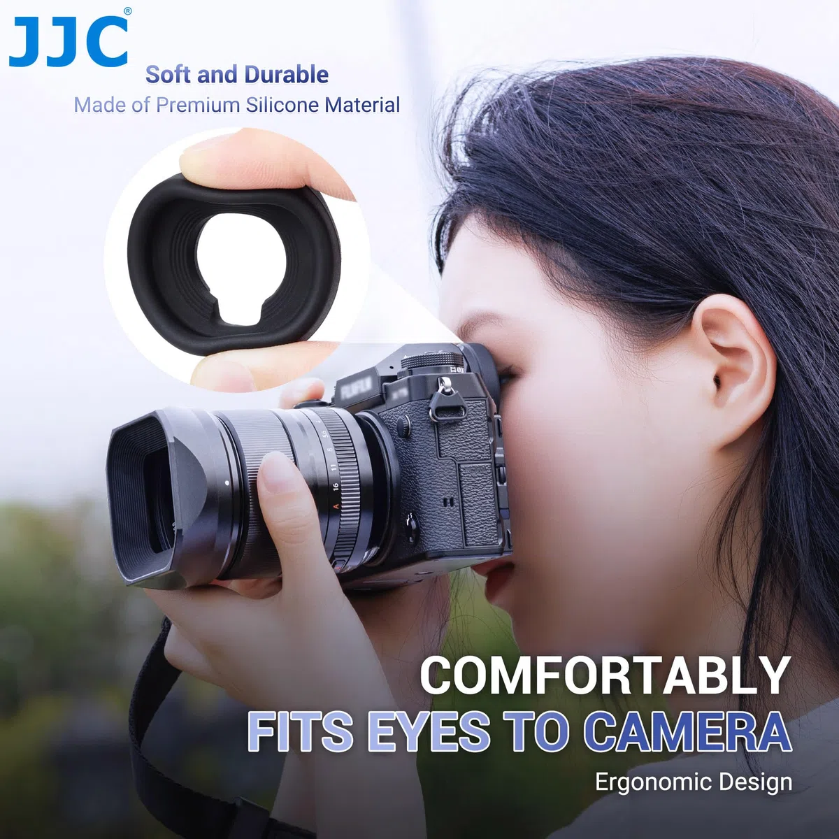 (2 Stück) JJC Weiche Silikon Runde Augenmuschel Okular für Fujifilm GFX100S GFX100 GFX100II GFX50S GFX50SII X-T5 X-T3 X-T2 X-T1 X-H1 Ersetzt Fuji EC-GFX Eyecup