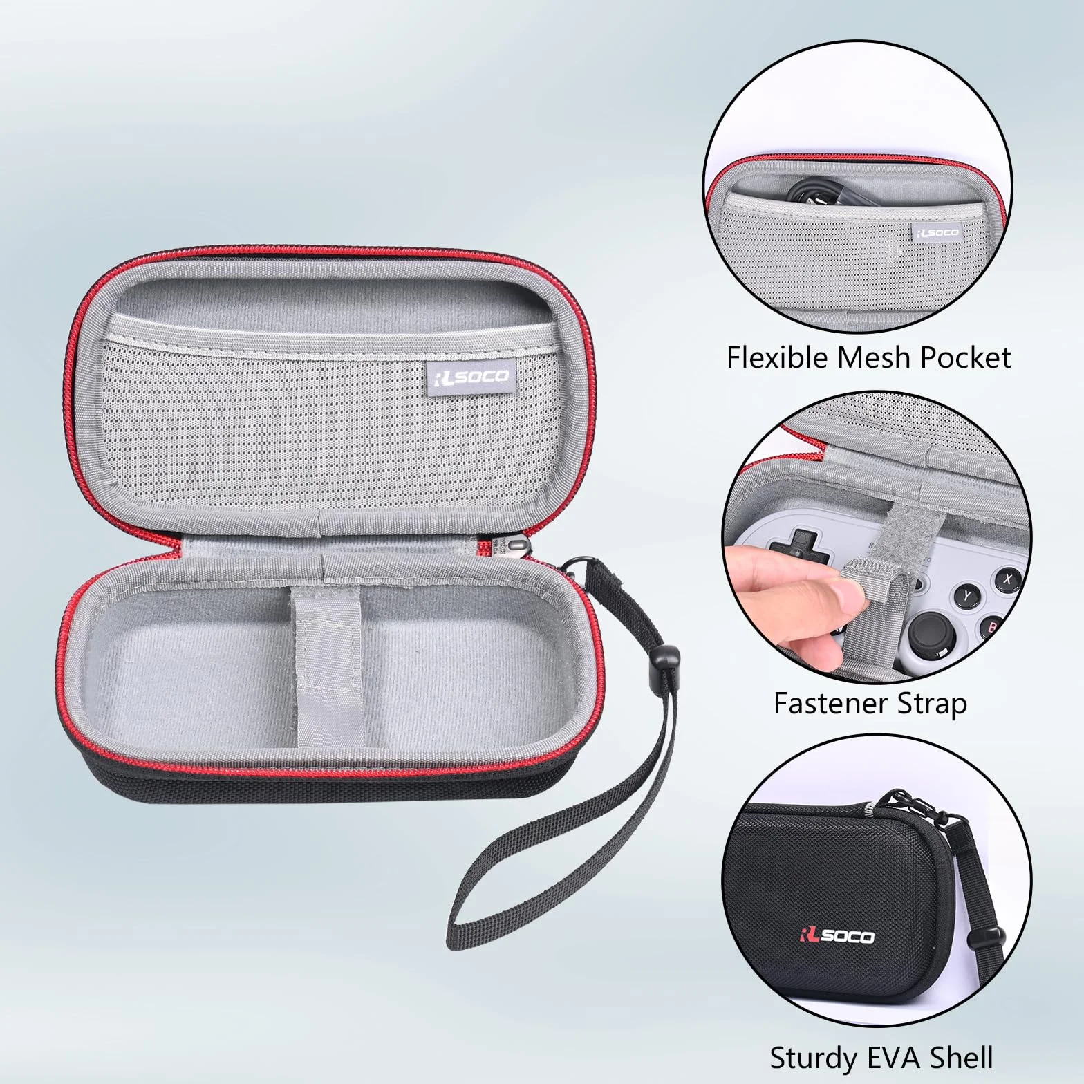 RLSOCO Tasche für 8Bitdo Micro/M30/SN30 PRO Bluetooth Gamepad Controller & für GENKI x 8BitDo PocketPro Bluetooth Controller (Nur Tasche)