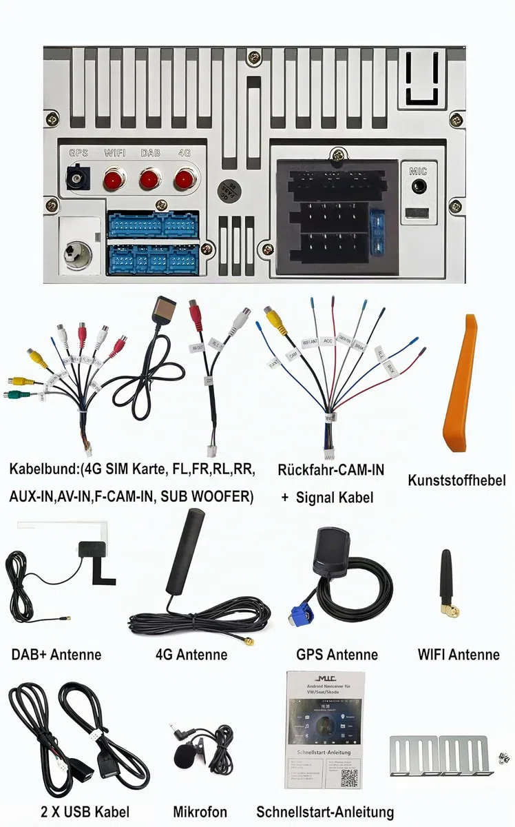 M.I.C. U10-S Android 14 Autoradio - Universal für VW/Toyota/Kia/Nissan