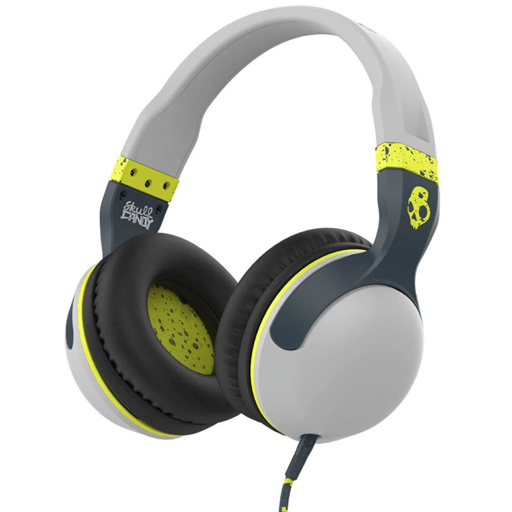 Skullcandy Hesh 2.0 Over-Ear Surround Kopfhörer mit Mikrofon - Hellgrau/Dunkelgrau/Hot Lime