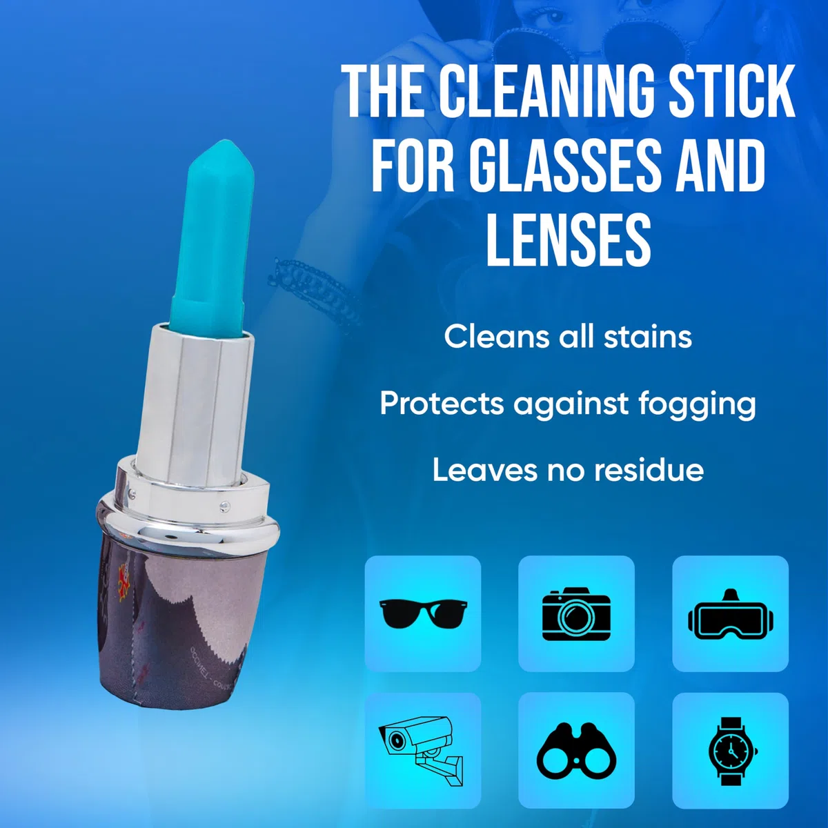 Glasses Cleaning Stick and Microfibre Cloth