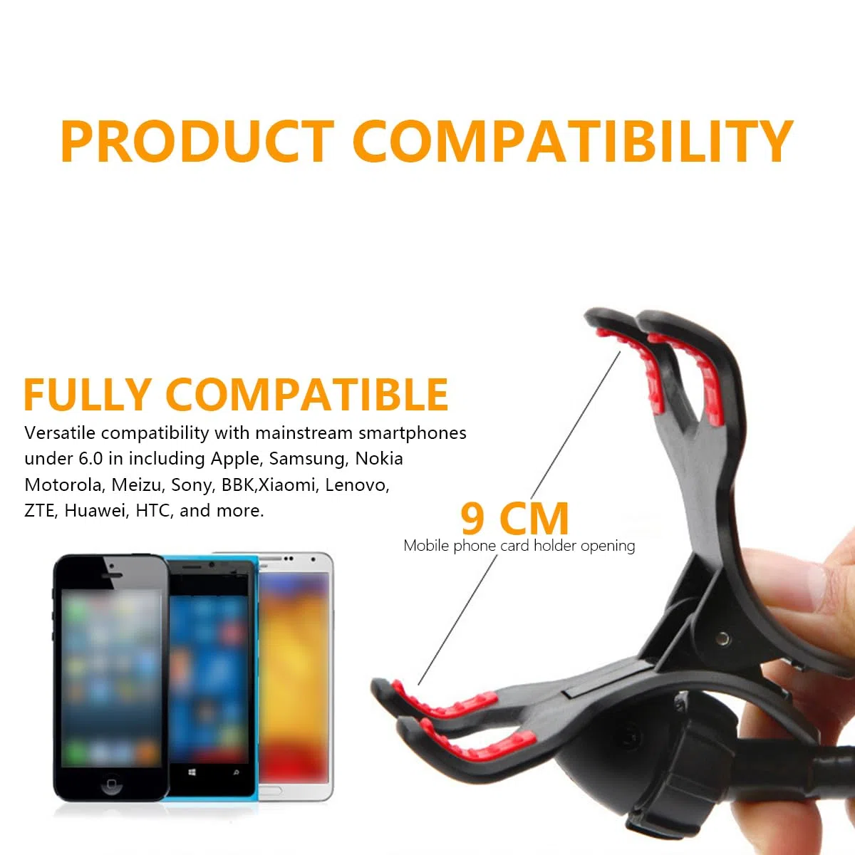 Universal Flexible Handy-Halter, Handy Halterung Für Bett Auto, Schwanenhals Handy Halterung Flexible, Telefonhalter Schwanenhals, Schwanenhals Handy Halter Flexible Lang Arm(Weiß)