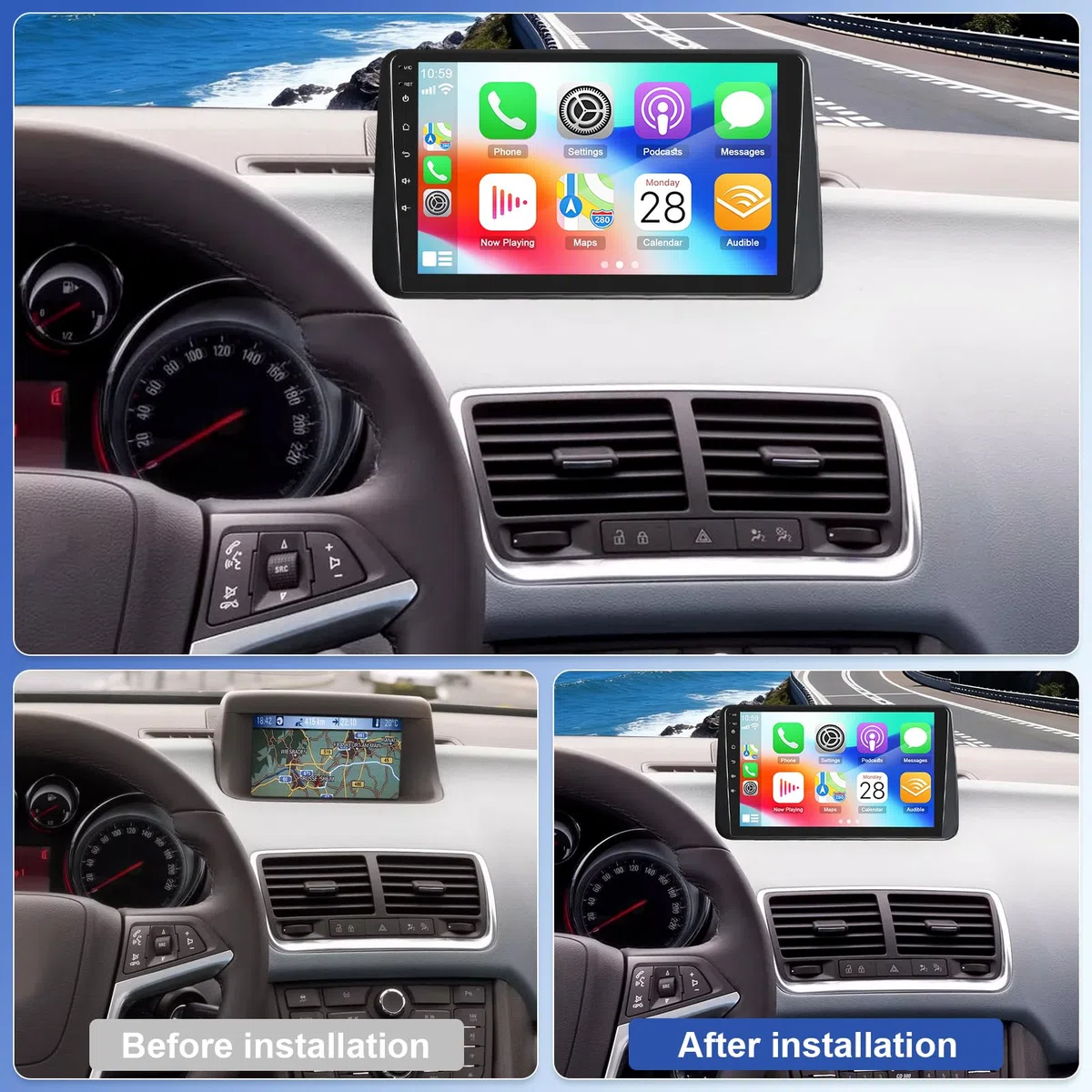 Autoradio 2+64G 9 Zoll Android 15 für Opel Meriva 2009-2014
