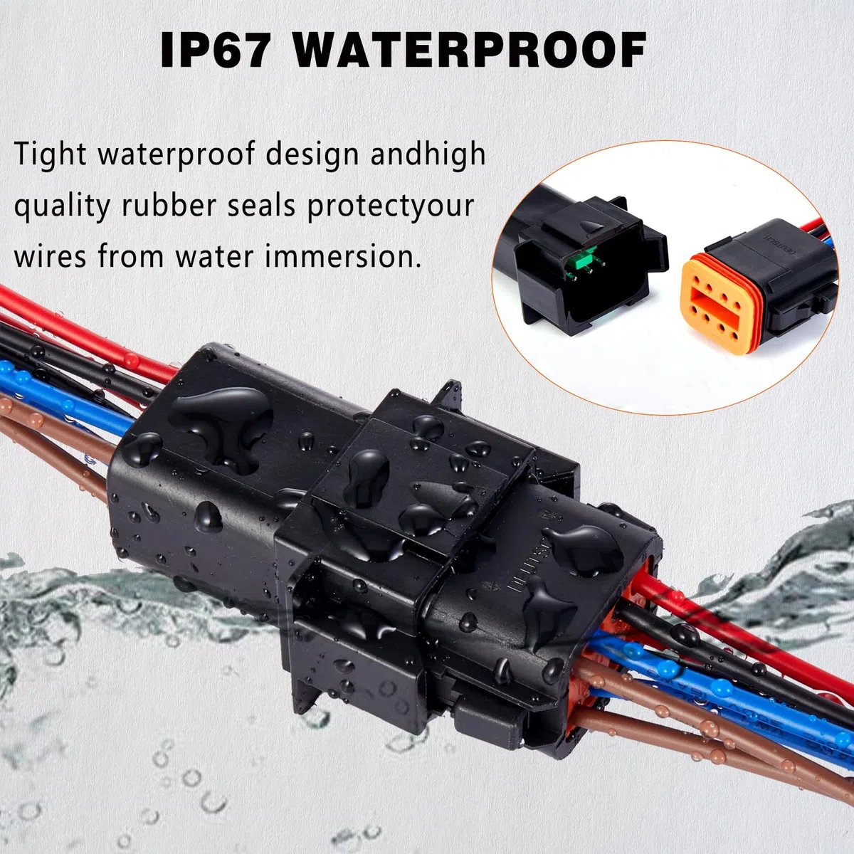 Kabelverbinder, 8-polig, wasserdicht, 16 AWG, 20 cm, für Auto, LKW, Boot und andere Kabelverbindungen