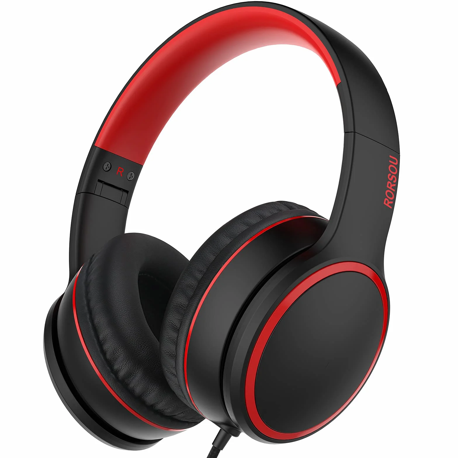 R10 Over-Ear-Headphones mit Mikrofon, leichte Faltbare Stereo-Bass-Headset mit 1,5 m Nicht verwickelndem Kabel, tragbare kabelgebundene Headphones für, Tablet, MP3 / 4 Schwarz
