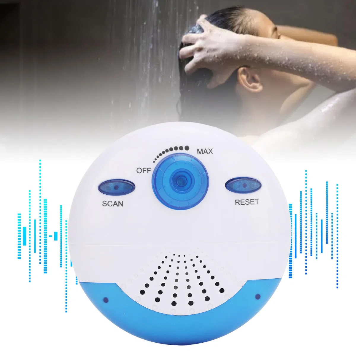 Duschradio, Tragbares Mini-AM-FM-Duschradio, IPX7 Wasserdichtes Hängendes Duschradio, Lauter Stereo-Sound-Badezimmerlautsprecher, Eingebauter Lautsprecher für Badezimmer, Küche,