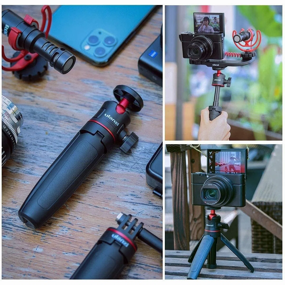 ULANZI MT-08 Kompaktes Reisestativ, tragbar, Mini-Stativ, mit 1/4-Zoll-Schraube, kleines Stativ kompatibel mit Sony ZV1/ RX100 VII/ RX1R II, Canon G7X Mark, Fujifilm X100V, Leica Q2