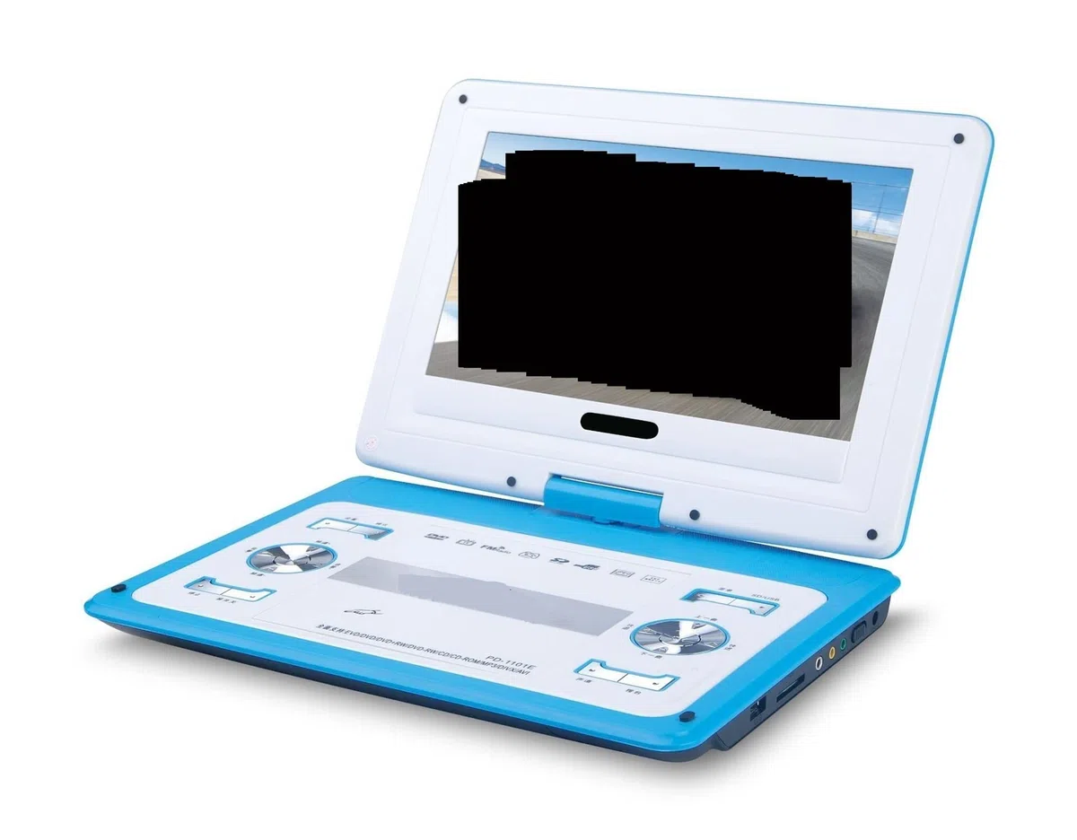 Tragbarer DVD-Player, HD-Großbildschirm 14-Zoll-Video-DVD-Player Tragbare DVD-Unterstützungskarte U-Disk-Spielbewegung MP3-Lautsprecher-Unterstützung Digital-TV-Spielekonsolen(Blue)