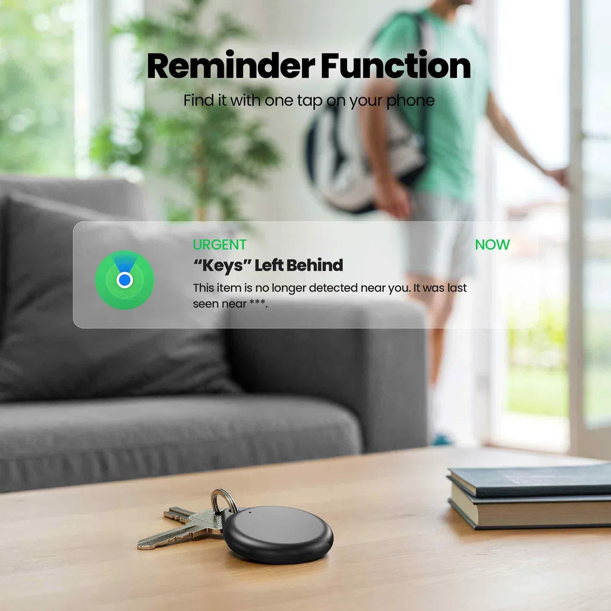 TECKNET Air Tracker Tag Schlüsselfinder, Smart Tag Kompatibel mit Apple Wo ist? APP (Nur iOS), Wiederaufladbar, Wasserdicht, Bluetooth Key Finder für Gepäck/Taschen/Key/Haustier(4er Pack)